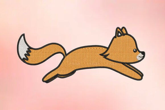 Running Fox Embroidery Design for Boutique Apparel